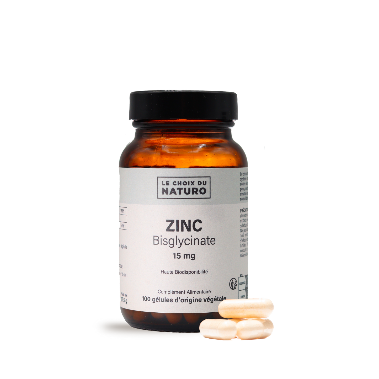 Bisglycinate de zinc - 100 gélules végétales